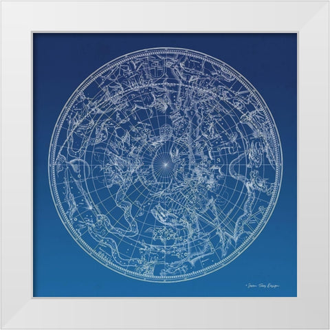 Constellations Map I White Modern Wood Framed Art Print by Seven Trees Design