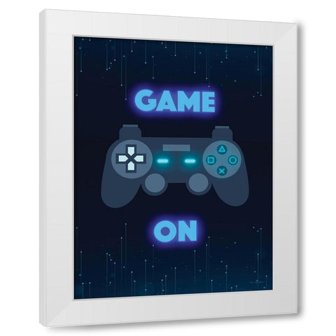 Game On     White Modern Wood Framed Art Print by Seven Trees Design