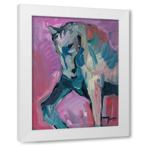 Champion Stand White Modern Wood Framed Art Print by Trujillo, Jose