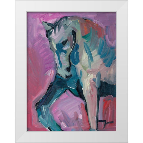 Champion Stand White Modern Wood Framed Art Print by Trujillo, Jose