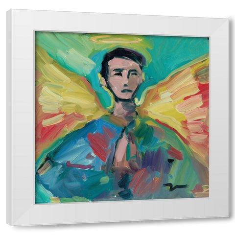 The Little Angel White Modern Wood Framed Art Print by Trujillo, Jose