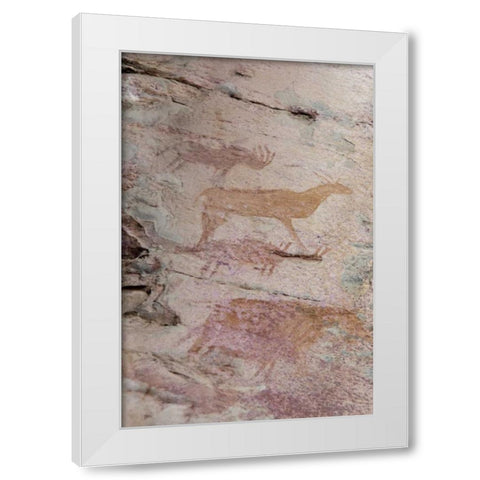 Africa, Botswana, Tsodilo Hills Bushman rock art White Modern Wood Framed Art Print by Kaveney, Wendy