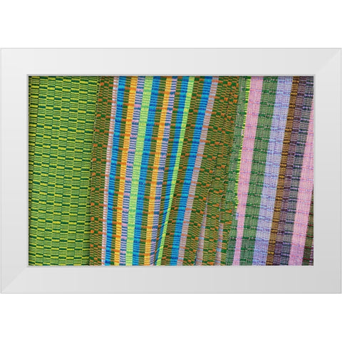 Bhutan-Thimphu Traditional Bhutanese hand woven textiles White Modern Wood Framed Art Print by Hopkins, Cindy Miller