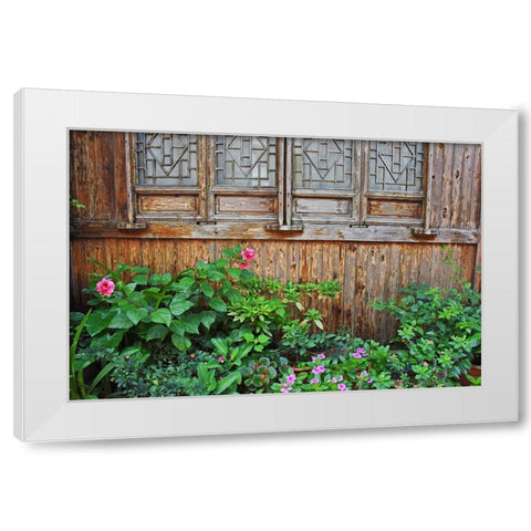 Latticed windows of an old house on Ziyang street in the old town-Linhai-Zhejiang Province-China White Modern Wood Framed Art Print by Su, Keren