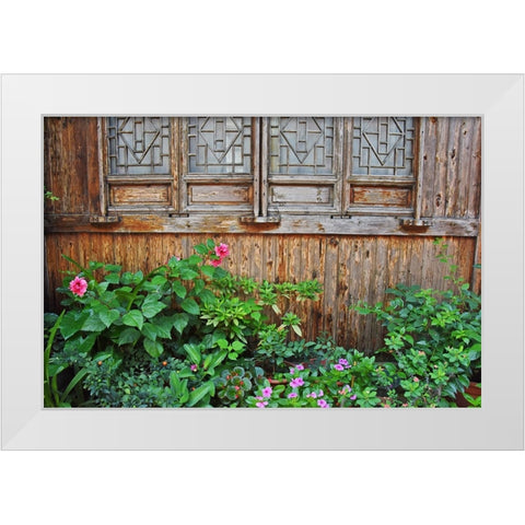 Latticed windows of an old house on Ziyang street in the old town-Linhai-Zhejiang Province-China White Modern Wood Framed Art Print by Su, Keren