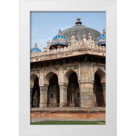 India-Delhi Isa Khan Tomb and mosque-circa 1547-built in octagonal shape White Modern Wood Framed Art Print by Hopkins, Cindy Miller