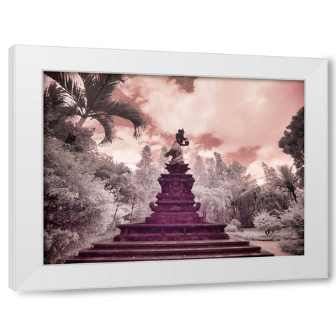Indonesia-Bali-Ubud-Pura Tirta Empul Temple-bath in Tampaksiring sacred spring White Modern Wood Framed Art Print by Eggers, Terry
