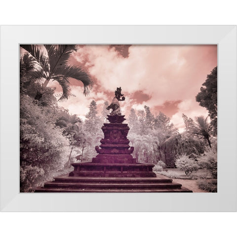 Indonesia-Bali-Ubud-Pura Tirta Empul Temple-bath in Tampaksiring sacred spring White Modern Wood Framed Art Print by Eggers, Terry