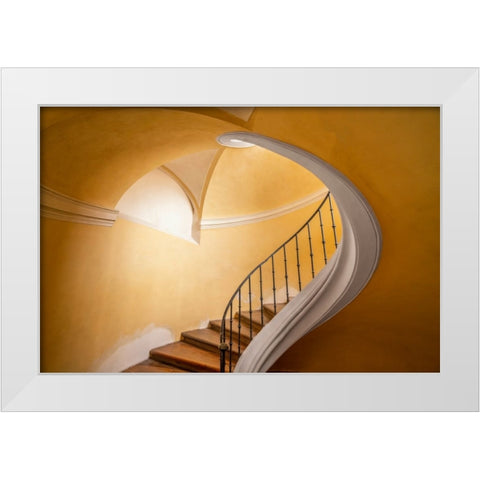 Czech Republic-Prague-Kutna Hora-Stairwell in Monastery Church of Assumption of Our Lady at Sedlec White Modern Wood Framed Art Print by Jaynes Gallery