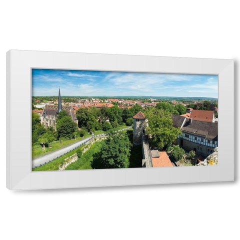 City view The medieval town Muehlhausen in Thuringia Germany White Modern Wood Framed Art Print by Zwick, Martin