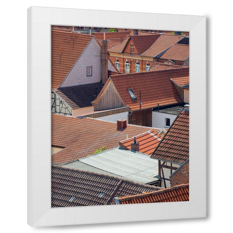 City view The medieval town Muehlhausen in Thuringia Germany White Modern Wood Framed Art Print by Zwick, Martin