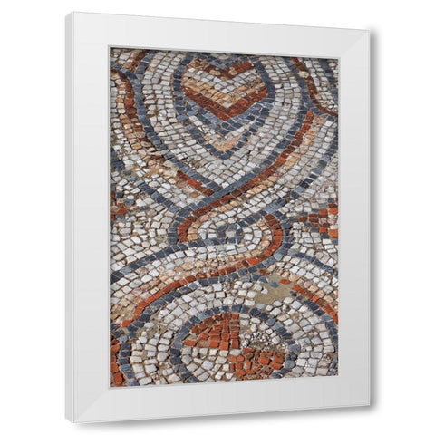 Turkey-Ephesus Roman mosaic floor in ancient city White Modern Wood Framed Art Print by Jaynes Gallery