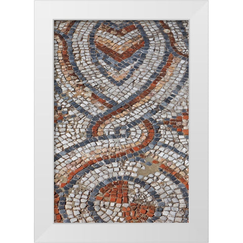 Turkey-Ephesus Roman mosaic floor in ancient city White Modern Wood Framed Art Print by Jaynes Gallery