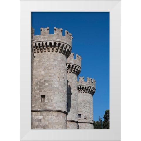 Greece-Rhodes Medieval Old Town (UNESCO) The Palace of the Grand Master White Modern Wood Framed Art Print by Hopkins, Cindy Miller