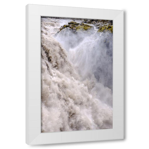 Waterfall Dettifoss in the Vatnajokull National Park-Jokulsargljufur- Iceland White Modern Wood Framed Art Print by Zwick, Martin