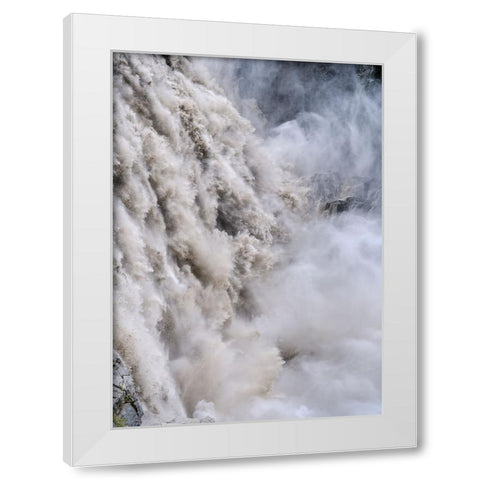 Waterfall Dettifoss in the Vatnajokull National Park-Jokulsargljufur- Iceland White Modern Wood Framed Art Print by Zwick, Martin