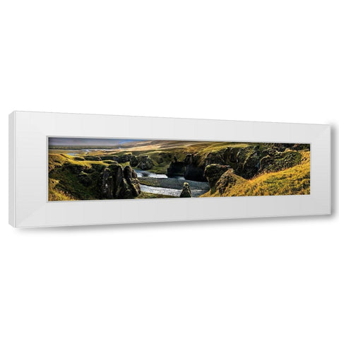 Fjadrargljufur canyon in southern Iceland White Modern Wood Framed Art Print by Steve Mohlenkamp
