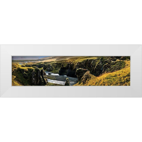 Fjadrargljufur canyon in southern Iceland White Modern Wood Framed Art Print by Steve Mohlenkamp