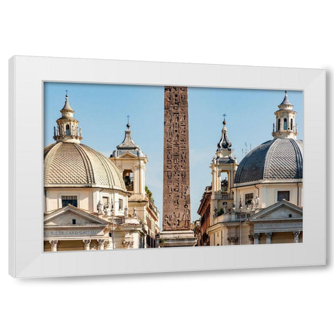 Italy-Rome Piazza del Popolo with Flaminio obelisk White Modern Wood Framed Art Print by Jones, Alison