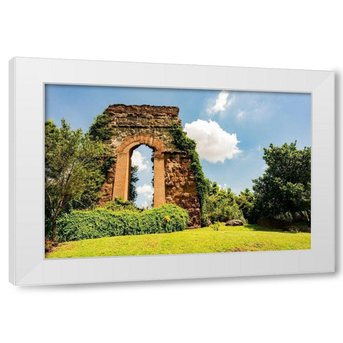 Italy-Rome Parc of the Aqueducts (Parco degli Acquedotti)-Acqua Claudio White Modern Wood Framed Art Print by Jones, Alison