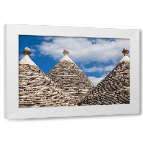 Italy-Apulia-Metropolitan City of Bari-Alberobello Trulli houses White Modern Wood Framed Art Print by Wilson, Emily