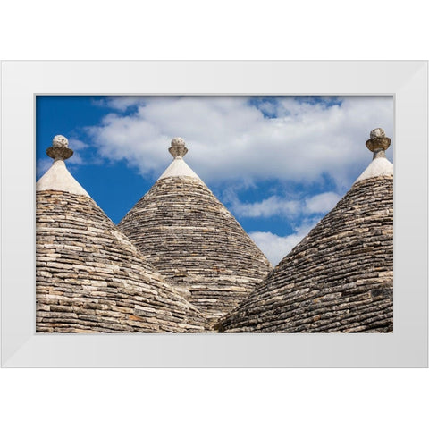 Italy-Apulia-Metropolitan City of Bari-Alberobello Trulli houses White Modern Wood Framed Art Print by Wilson, Emily