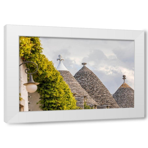 Italy-Apulia-Metropolitan City of Bari-Alberobello Trulli houses White Modern Wood Framed Art Print by Wilson, Emily