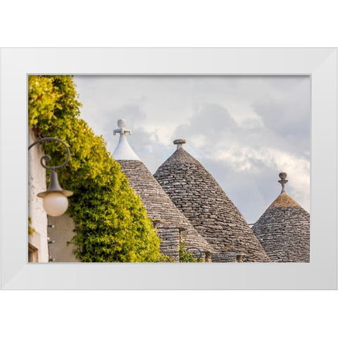 Italy-Apulia-Metropolitan City of Bari-Alberobello Trulli houses White Modern Wood Framed Art Print by Wilson, Emily