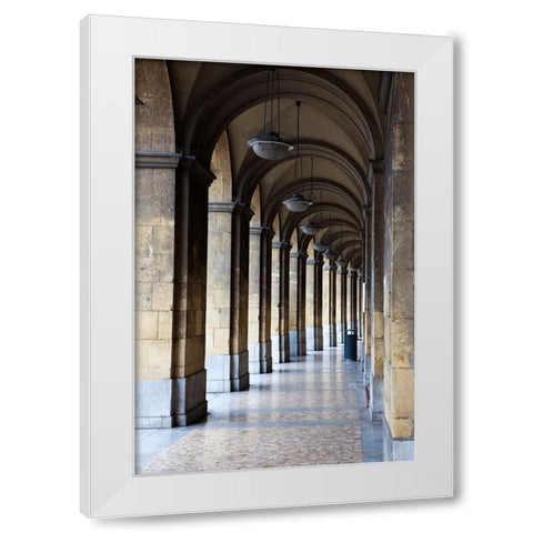 Italy-Tuscany-Pisa Vertical shot of a hallway in the streets of Pisa White Modern Wood Framed Art Print by Eggers, Julie