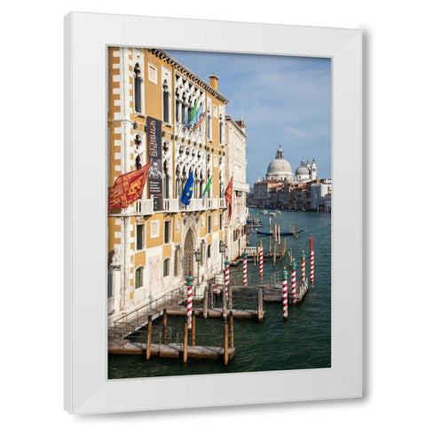 Italy-Venice Buildings along the Grand Canal with Santa Maria della Salute beyond White Modern Wood Framed Art Print by Eggers, Julie