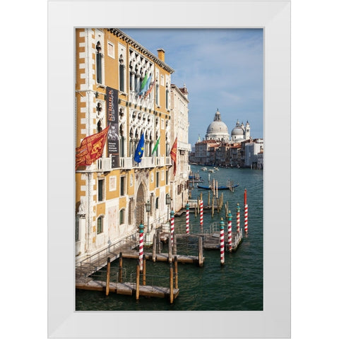 Italy-Venice Buildings along the Grand Canal with Santa Maria della Salute beyond White Modern Wood Framed Art Print by Eggers, Julie