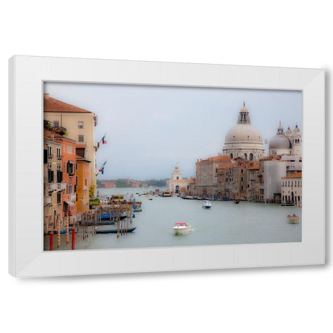 Italy-Venice Buildings along the Grand Canal with Santa Maria della Salute beyond White Modern Wood Framed Art Print by Eggers, Julie