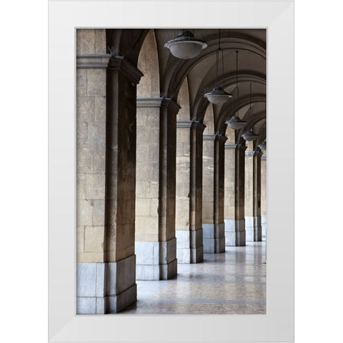 Italy-Tuscany-Pisa Vertical shot of a hallway in the streets of Pisa White Modern Wood Framed Art Print by Eggers, Julie