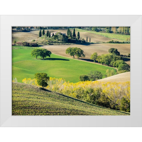 Italy-Tuscany Tuscan landscape White Modern Wood Framed Art Print by Eggers, Julie