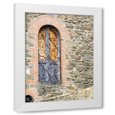 Italy-Tuscany-Province of Siena-Montalcino Unique window with shutters White Modern Wood Framed Art Print by Eggers, Julie