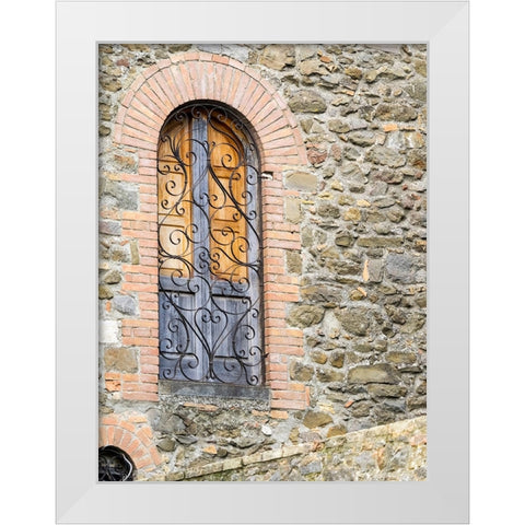 Italy-Tuscany-Province of Siena-Montalcino Unique window with shutters White Modern Wood Framed Art Print by Eggers, Julie