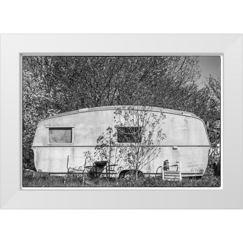 Sweden-Faro Island-Faro Broskogs-Creperie Tati-Kutens Bensin-hip former gas station now a restauran White Modern Wood Framed Art Print by Bibikow, Walter