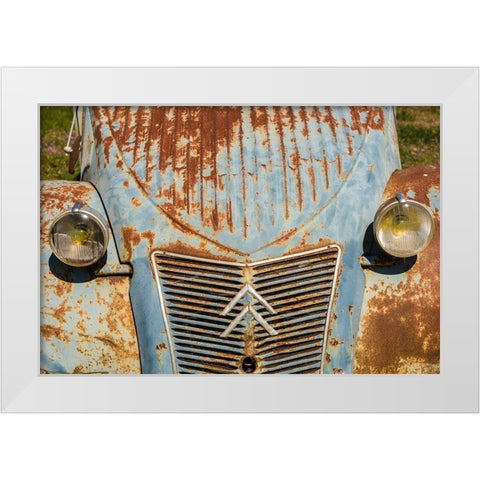 Sweden-Faro Island-Faro Broskogs-Creperie Tati-Kutens Bensin-hip former gas station now a restauran White Modern Wood Framed Art Print by Bibikow, Walter