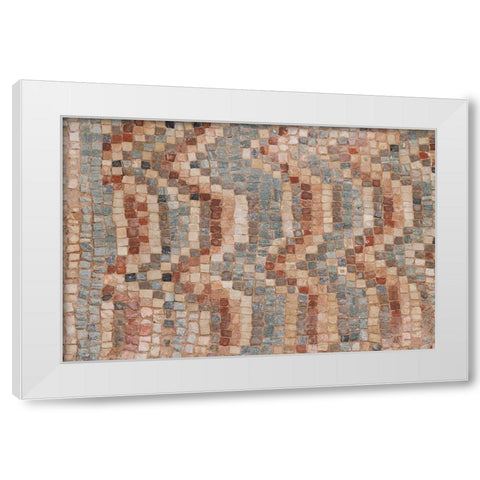 Cyprus-Roman archaeological site of Kourion Detail of ancient mosaic floor White Modern Wood Framed Art Print by Hopkins, Cindy Miller
