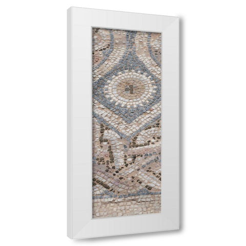 Cyprus-archaeological site of Kourion Detail of ancient Roman mosaic floor White Modern Wood Framed Art Print by Hopkins, Cindy Miller