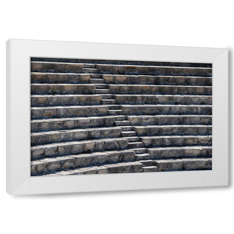Cyprus-ancient archaeological site of Kourion The Theatre-circa 2nd century BC-seats 3,000 White Modern Wood Framed Art Print by Hopkins, Cindy Miller