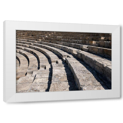 Cyprus-ancient archaeological site of Kourion The Theatre-circa 2nd century BC-seats 3,000 White Modern Wood Framed Art Print by Hopkins, Cindy Miller