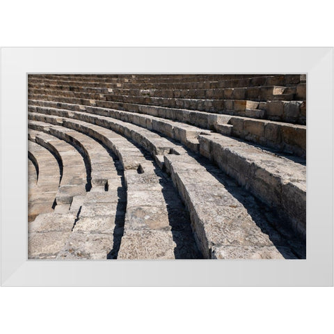 Cyprus-ancient archaeological site of Kourion The Theatre-circa 2nd century BC-seats 3,000 White Modern Wood Framed Art Print by Hopkins, Cindy Miller