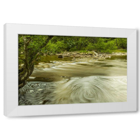 Scotland, Cairngorm NP Swirling water in stream White Modern Wood Framed Art Print by Illg, Cathy and Gordon