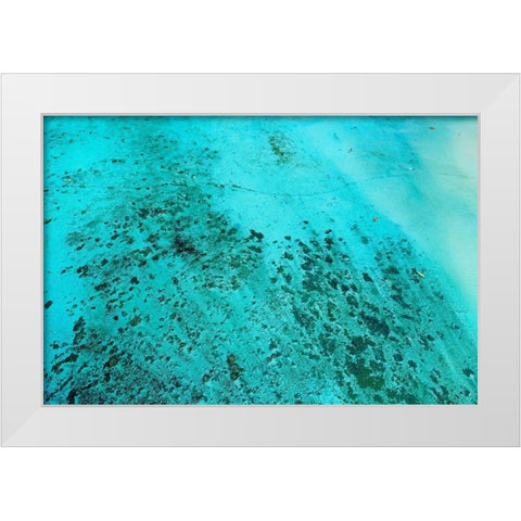 Reef-kayakers and paddle boarders-Muri Lagoon-Rarotonga-Cook Islands-South Pacific White Modern Wood Framed Art Print by Wall, David