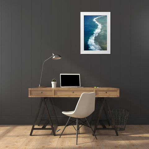 Reef-Southern Rarotonga-Cook Islands-South Pacific White Modern Wood Framed Art Print by Wall, David