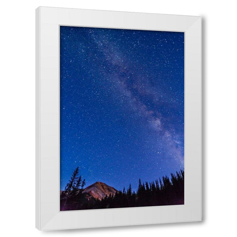 Colorado-San Juan Mountains Milky Way and Red Mountain Peak White Modern Wood Framed Art Print by Jaynes Gallery