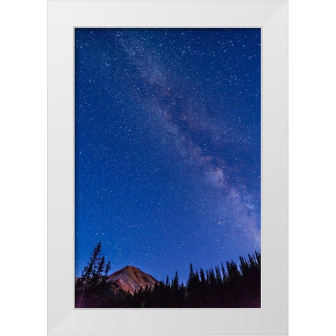 Colorado-San Juan Mountains Milky Way and Red Mountain Peak White Modern Wood Framed Art Print by Jaynes Gallery
