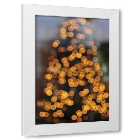 OR, Portland Lights on holiday Christmas tree White Modern Wood Framed Art Print by Terrill, Steve