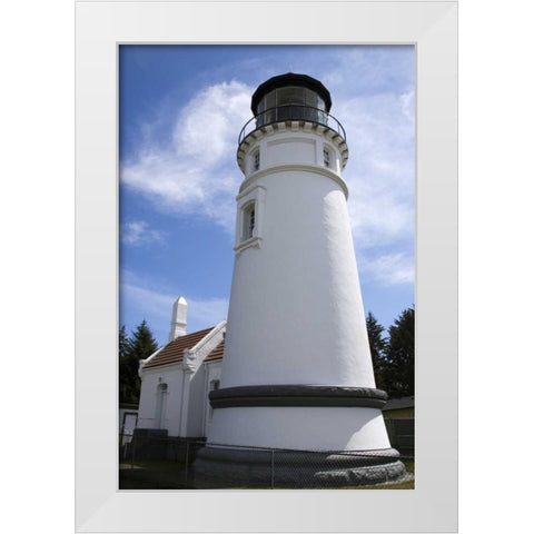 Oregon, Winchester Bay Umpqua River Lighthouse White Modern Wood Framed Art Print by Kaveney, Wendy